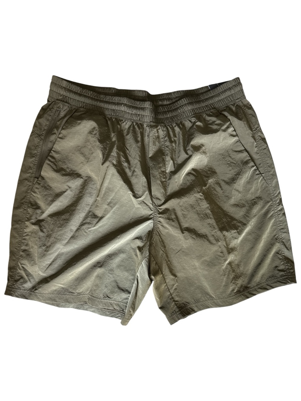 VRST All-In 5” Shorts L Olive Green Shine Performance Running Gym Activewear NWT